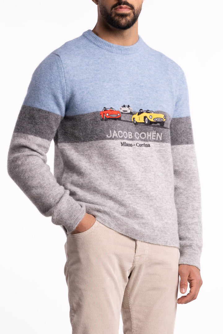 Crewneck With Cars Alpaca Wool