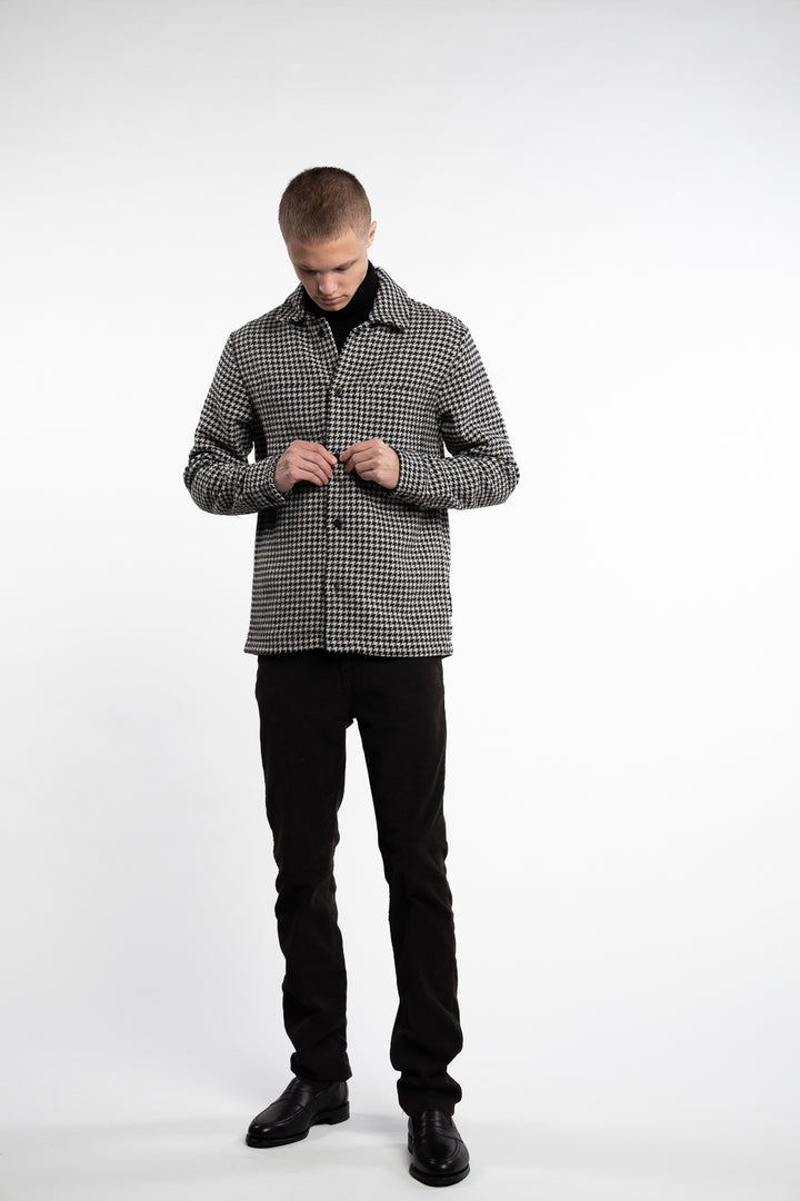 Milian Houndstooth Overshirt Light Desert Sand/ Black