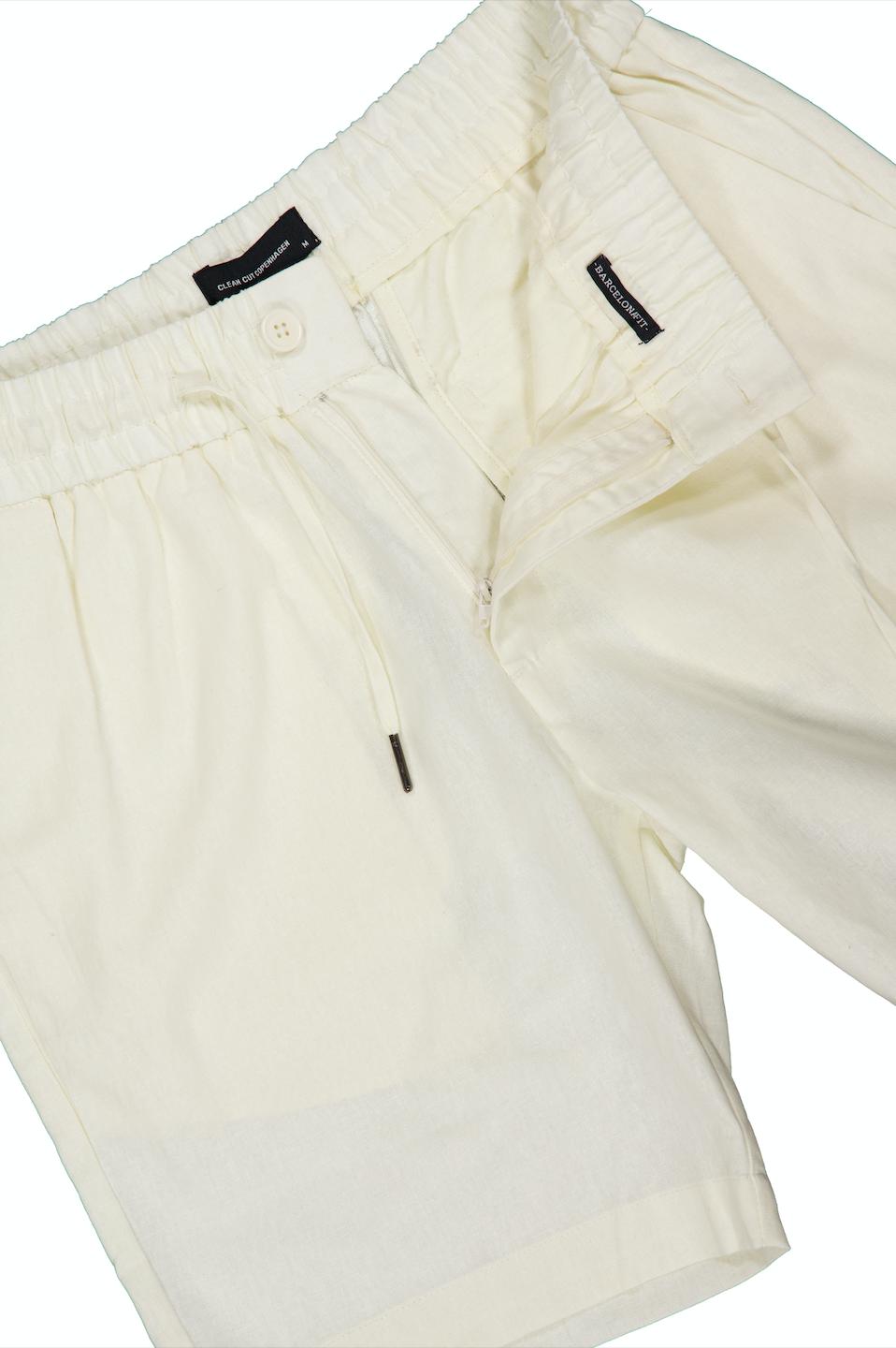 Barcelona Cotton/Linen Shorts Ecru-Shorts-Bogartstore
