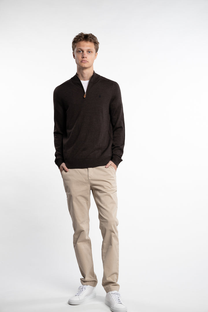 Merino John Zip Brown