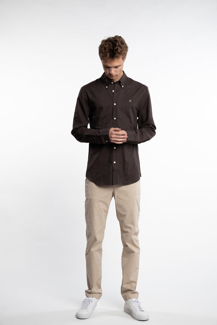 Watts Flannel Shirt Slim Fit Brown