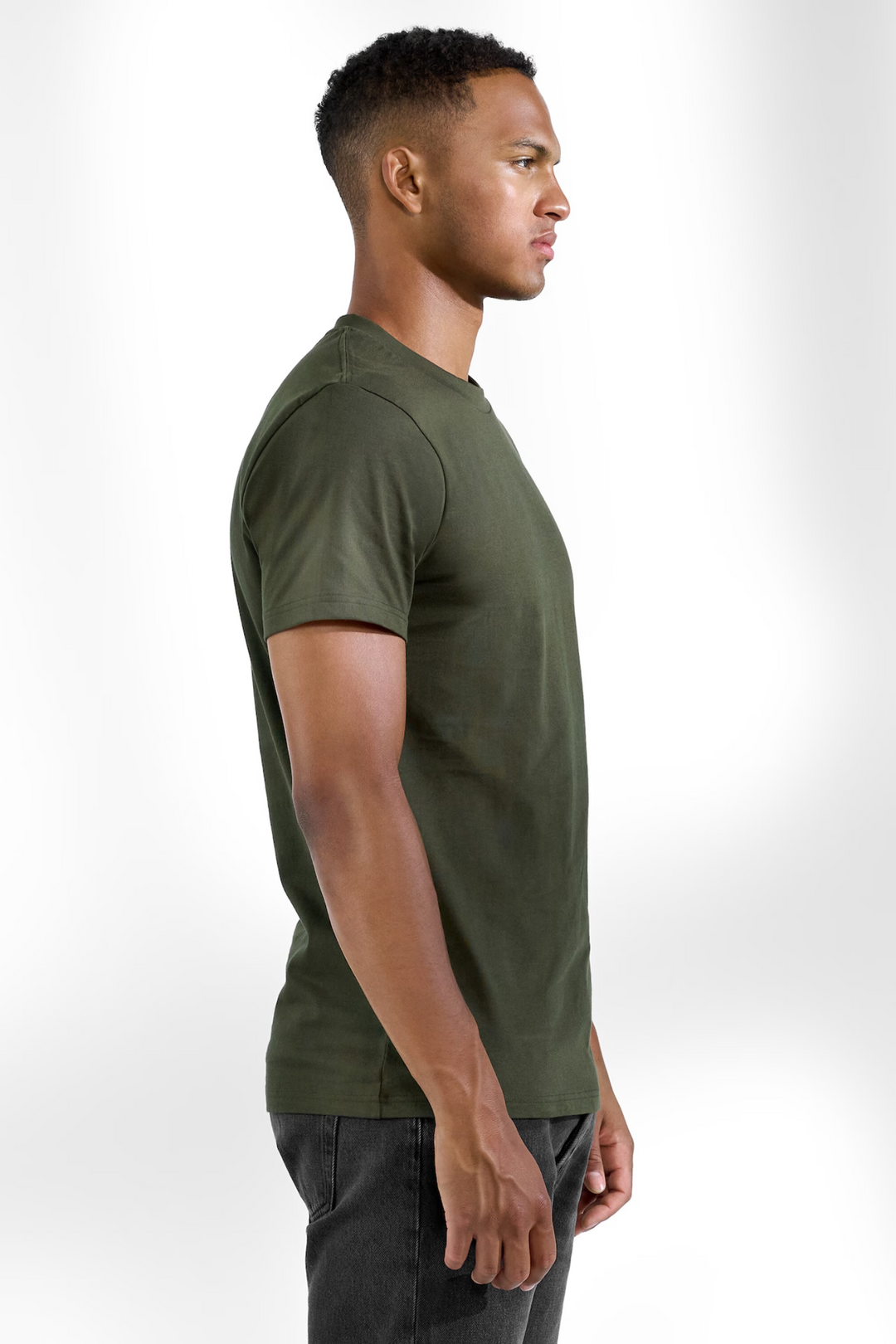 Crew Neck Regular Army Green