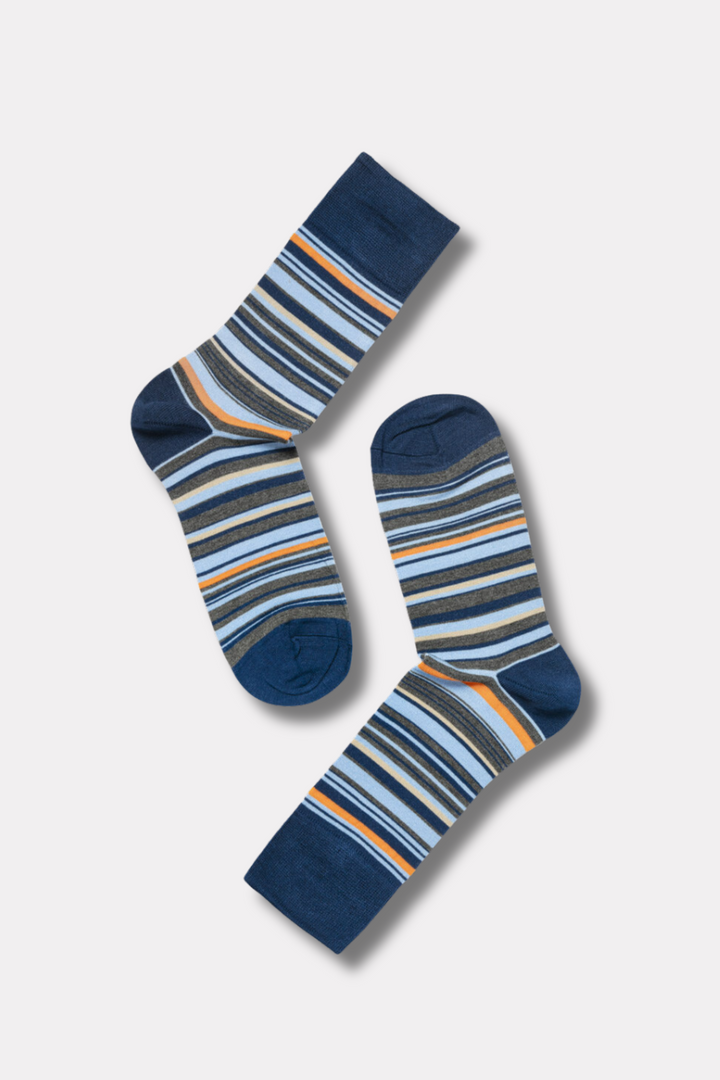 Bamboo Socks Multi-Stripe Navy/Beige