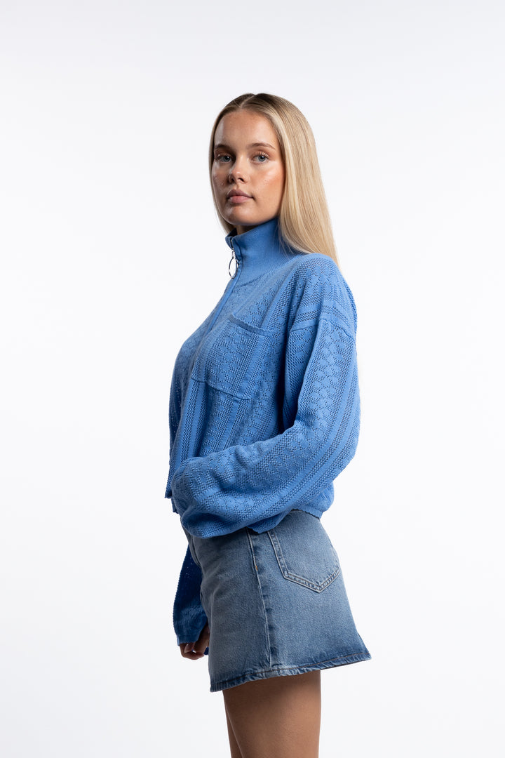 Tine Crochet Cardigan- Blue