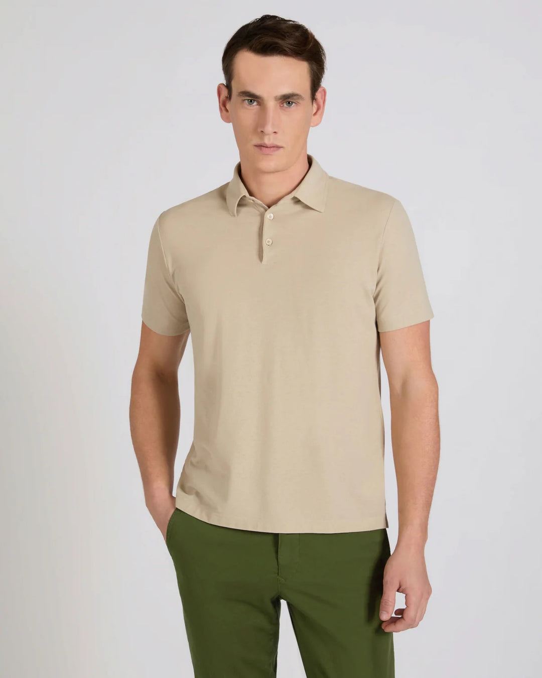 Ice Cotton Short Sleeve Polo Shirt Sabbia