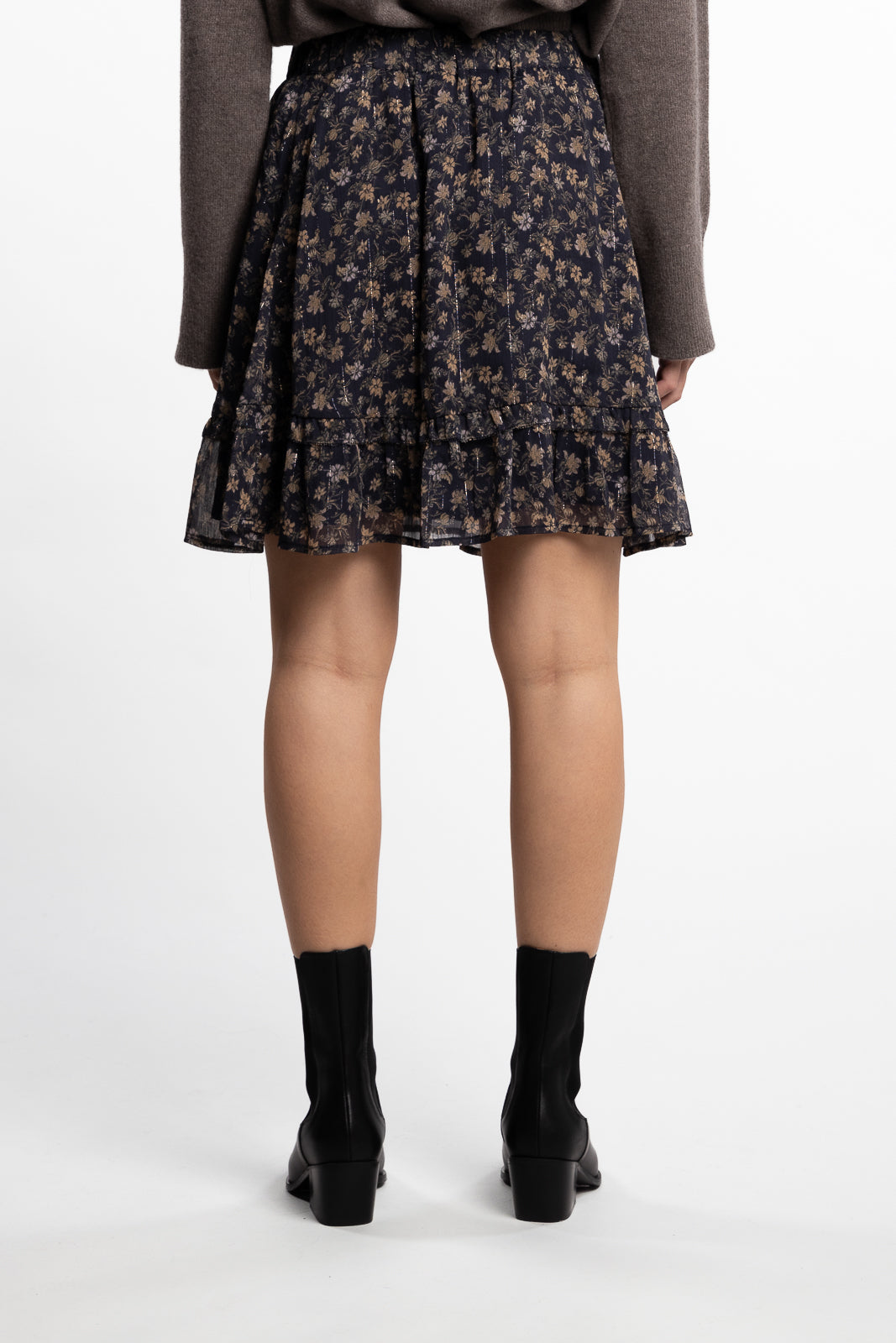 Sunniva Skirt- Navy Dahlia Print