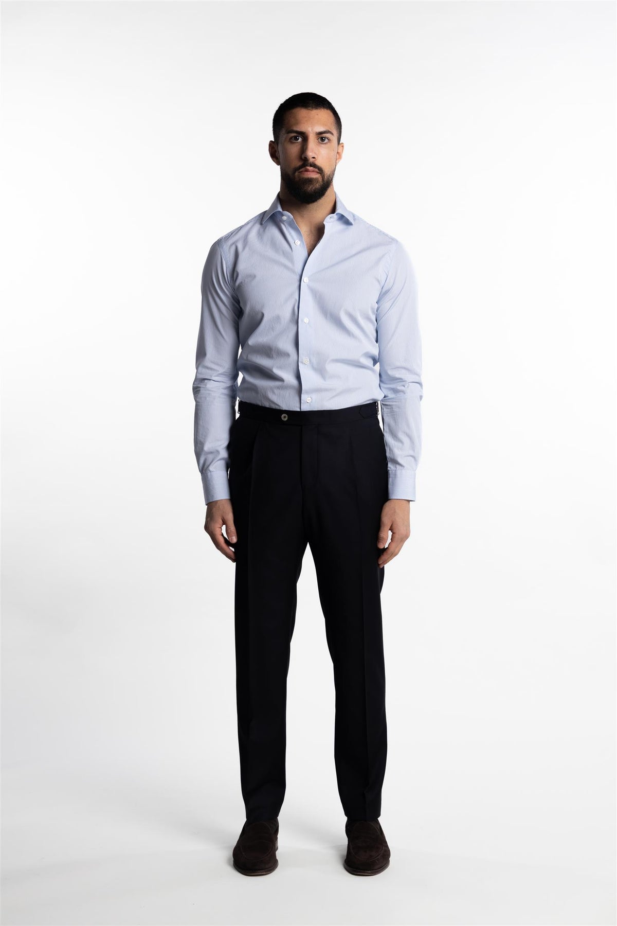 Culto Cotton Shirt Thin light Blue Stripe