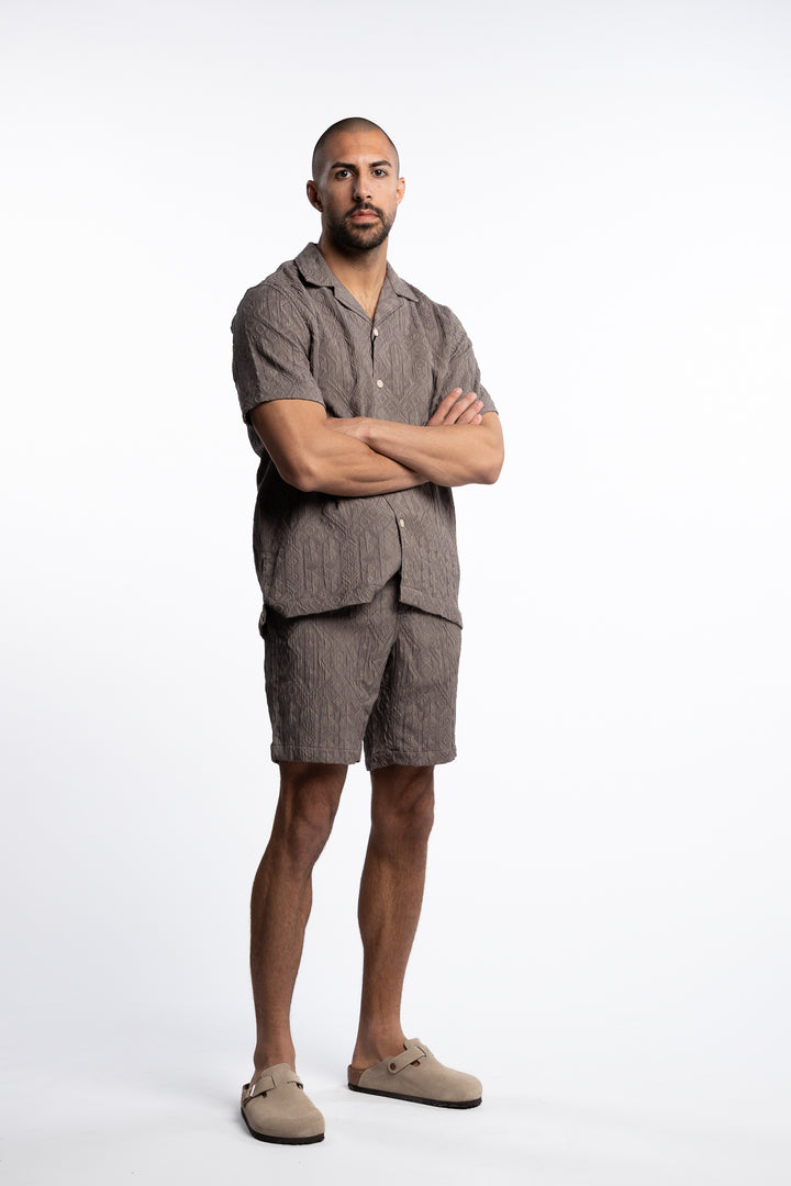 Textured Shorts Khaki