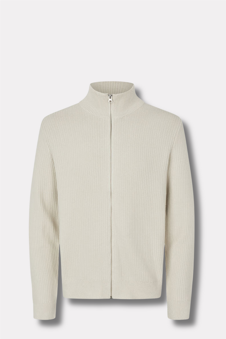 Sadem Zip Cardigan Silver Birch