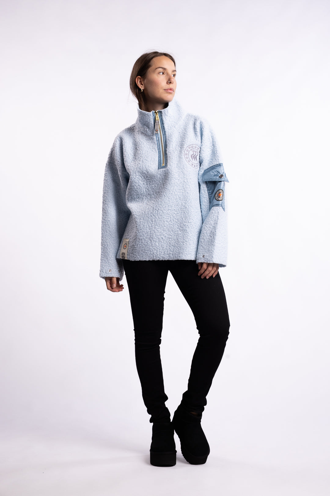 Nikki half zip - Light blue