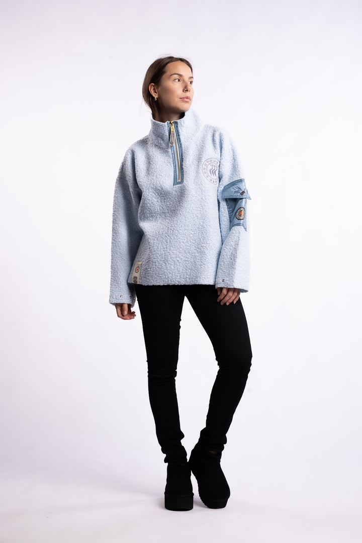 Nikki half zip - Light blue