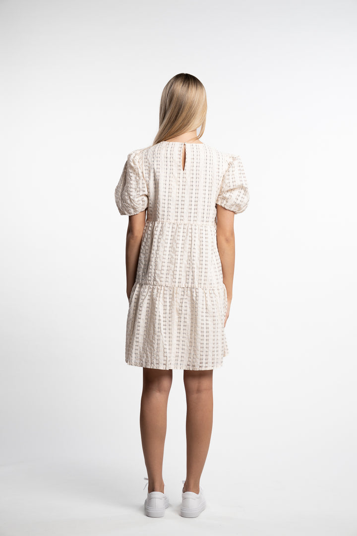 Santina Dress- Cream Check