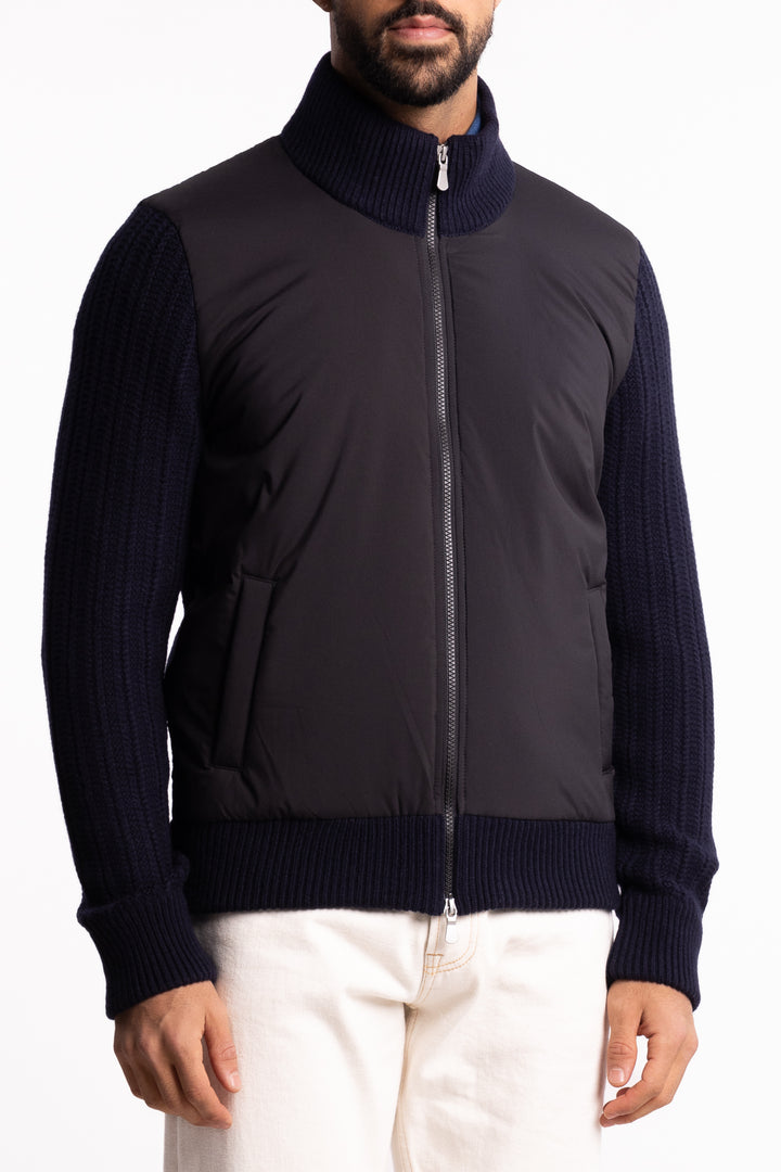 Giubbino Wool Hybrid Jacket Navy