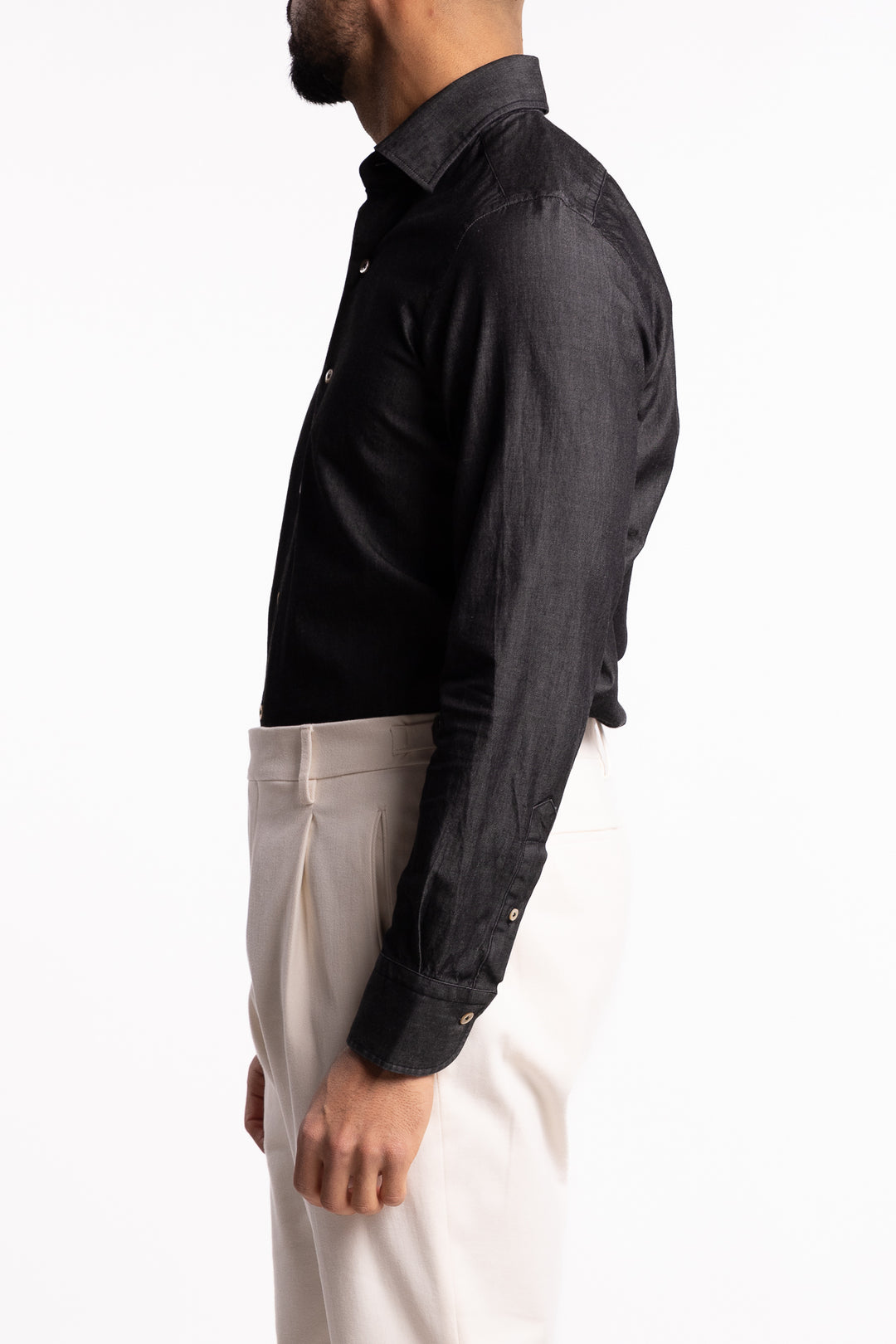 Cotton Chambray Shirt Dark Grey Denim