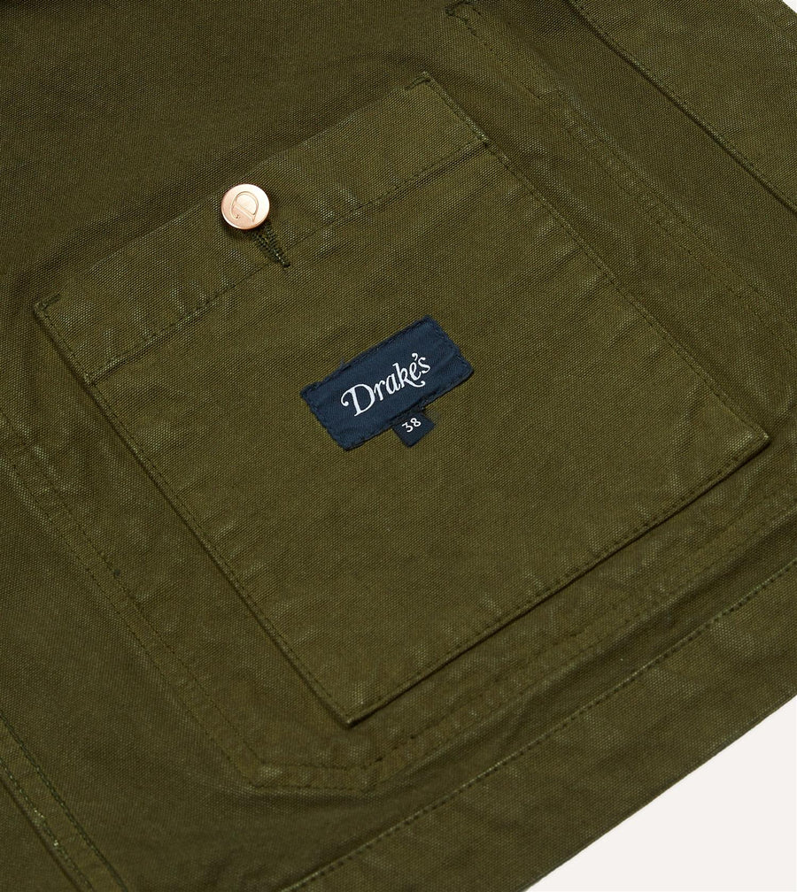 Cotton Duck Canvas Five-Pocket Chore Jacket Olive