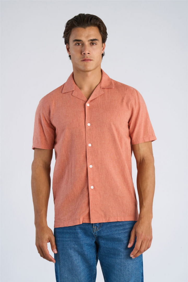 Casual Linen Blend Resort S/S Soft Coral