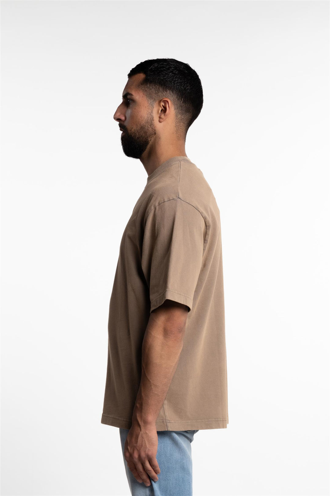 Crew Neck T-Shirt Taupe Brown