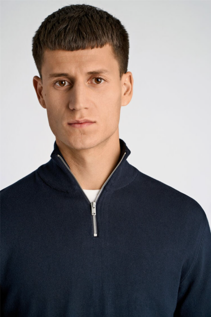 Ecovero Half-Zip Knit Navy