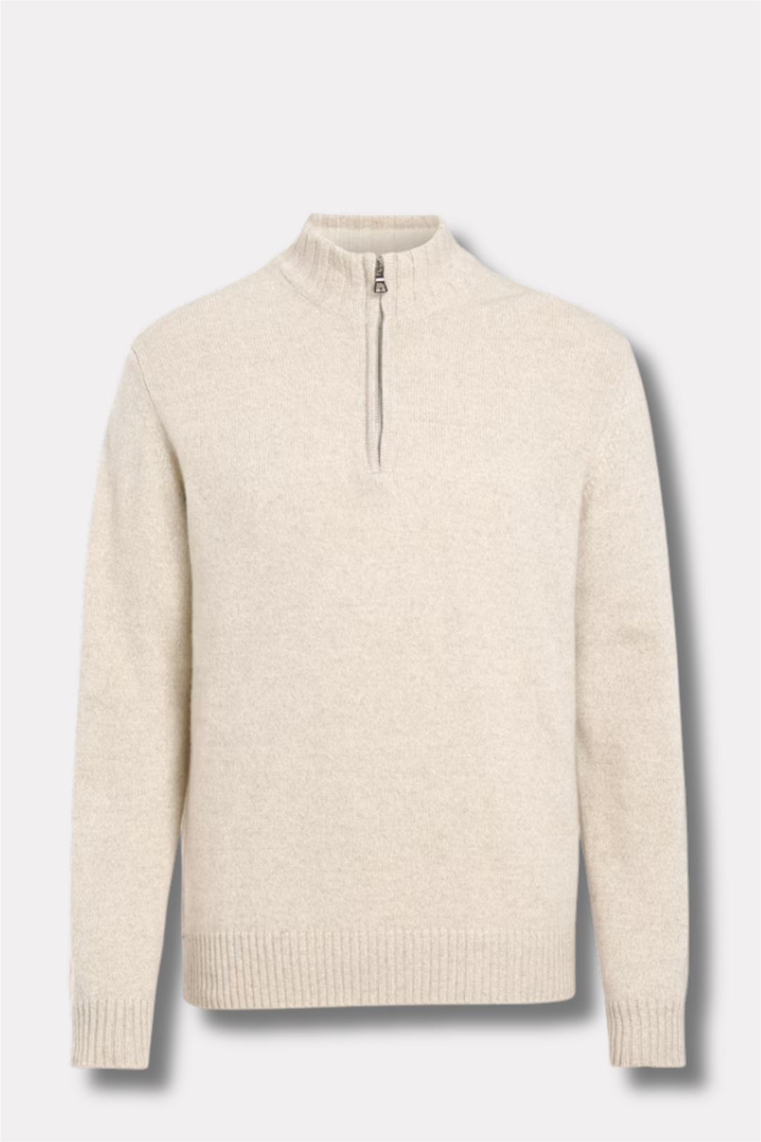 Paul Regular Fit Half Zip Beige