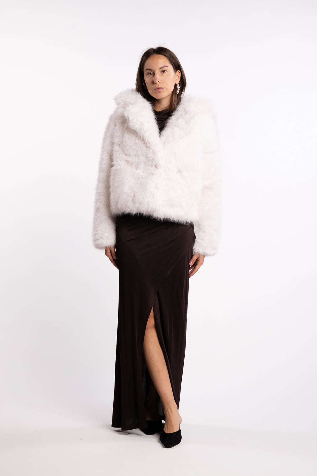 Sofia Fake Fur Jacket- White