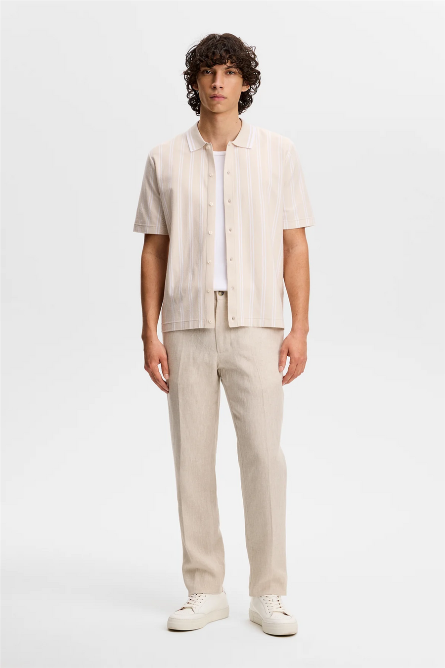 Soren Drape Linen Pants Moonbeam
