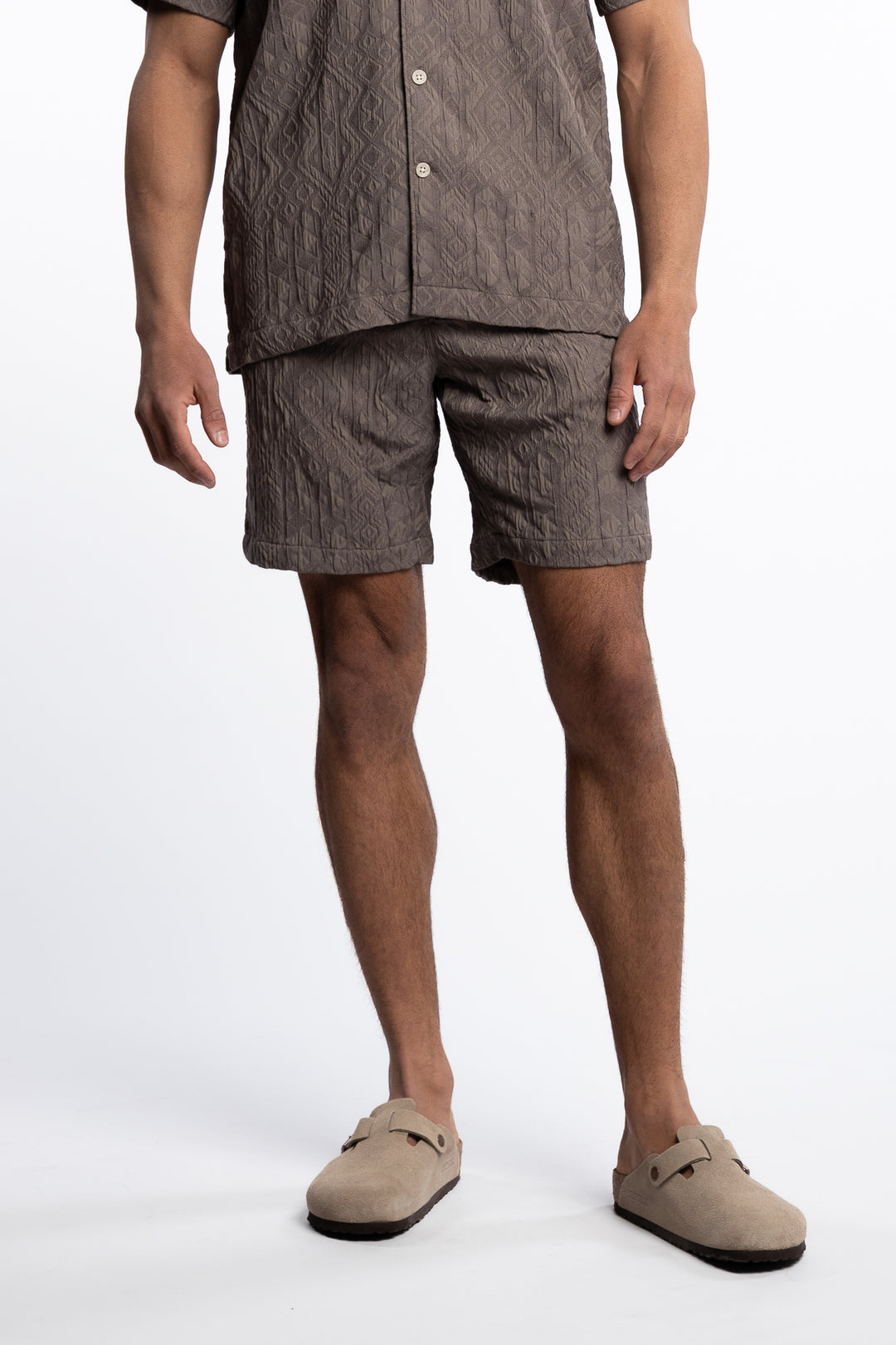 Textured Shorts Khaki