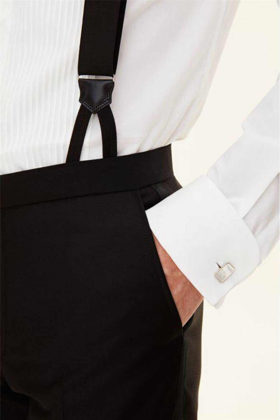Denz Slim Fit Tuxedo Trousers Black
