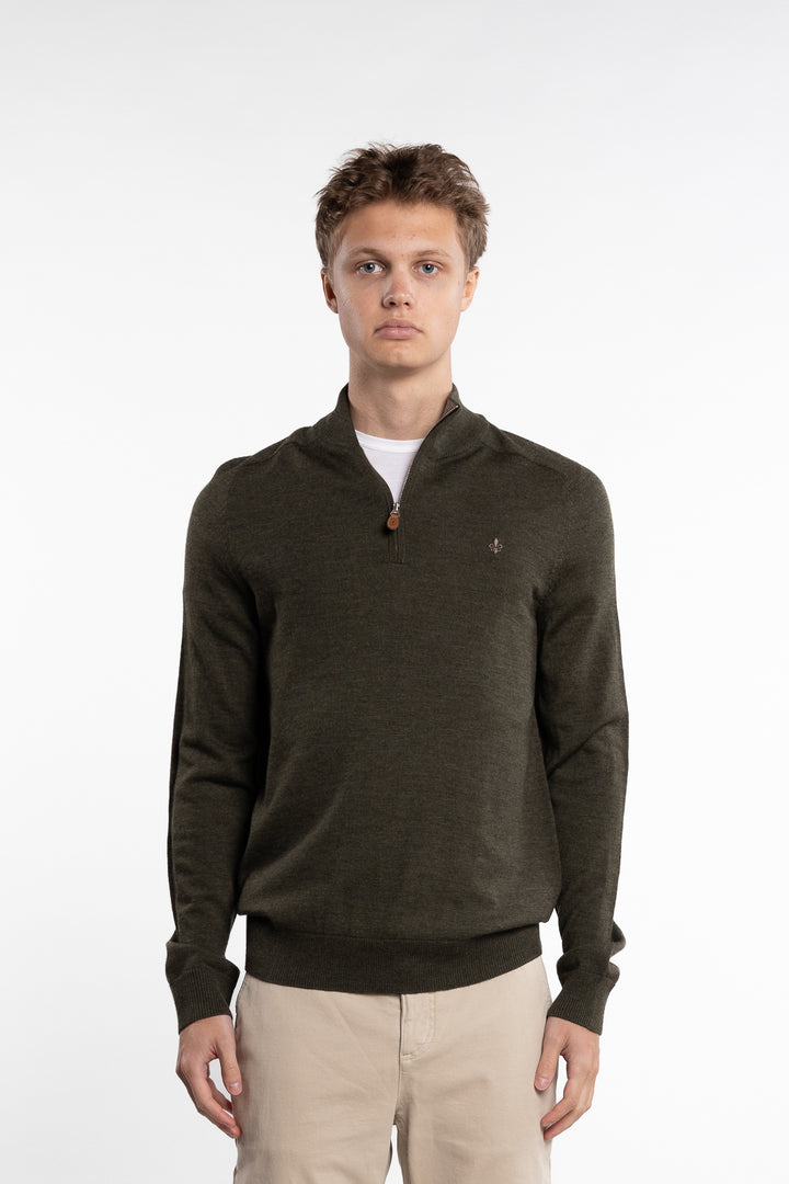 Merino John Zip Olive