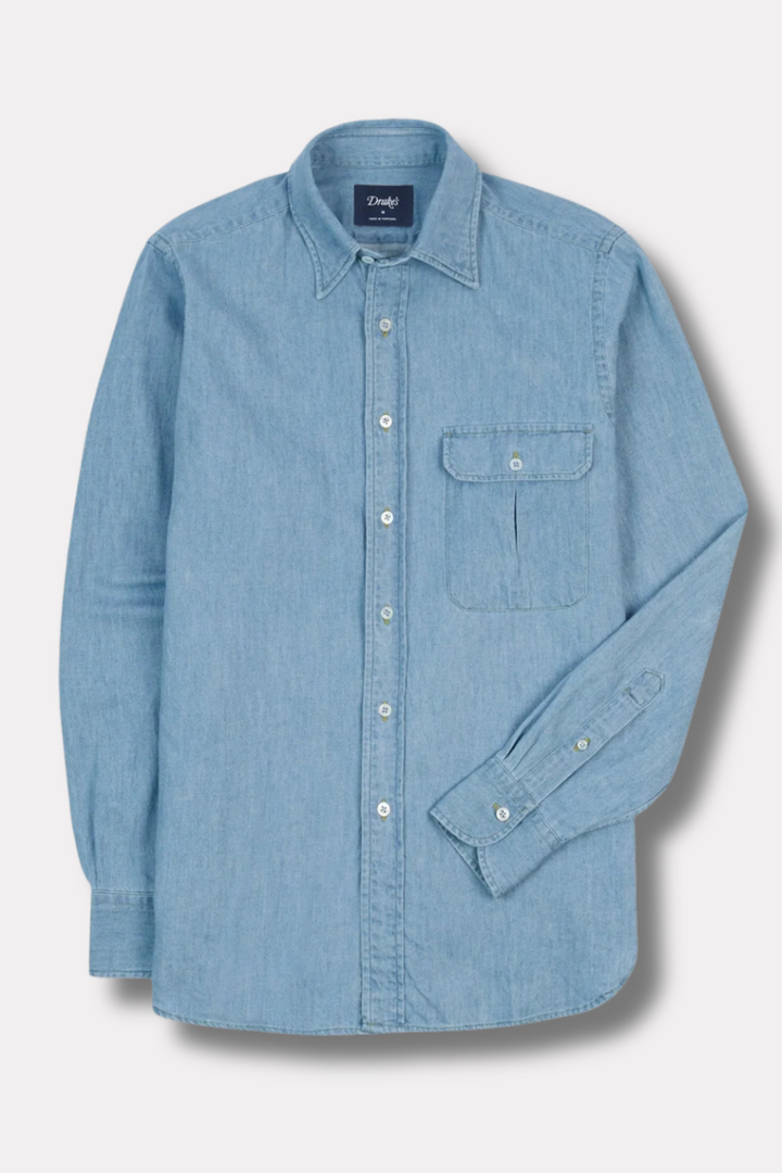 Denim Work Shirt Bleach Wash
