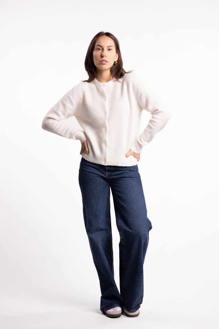 Nor Short Cardigan 7355- Clear Cream