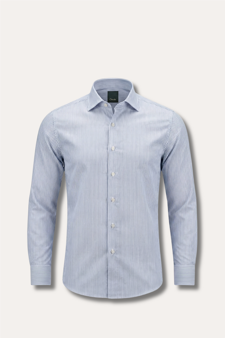 Oxford Cotton Shirt Light Blue Stripe