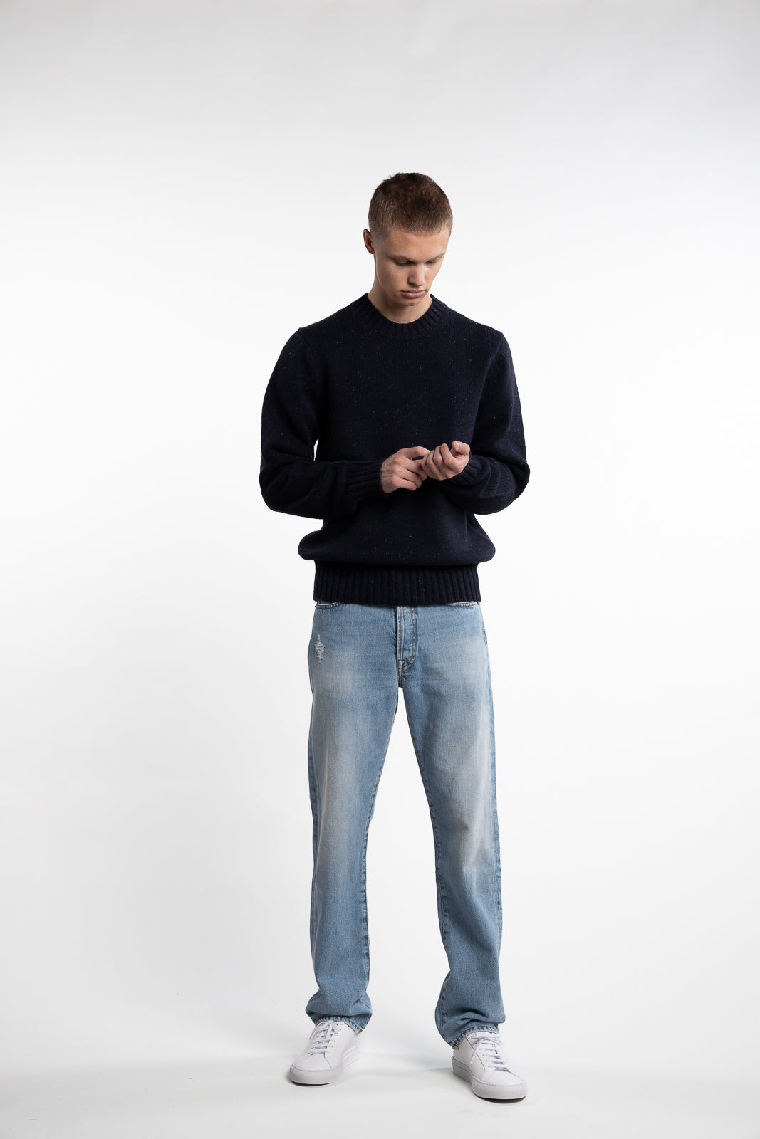 Gary Fleck Wool Roundneck Dark Navy