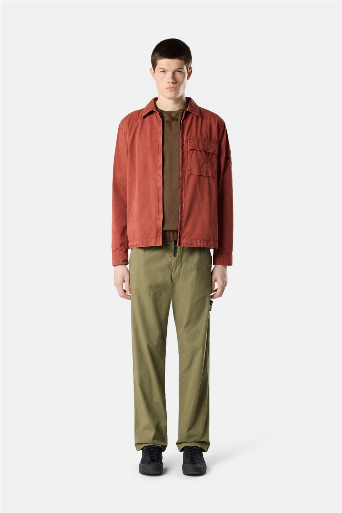 3100008 Relaxed-fit Chino Trousers With Pockets Military Green