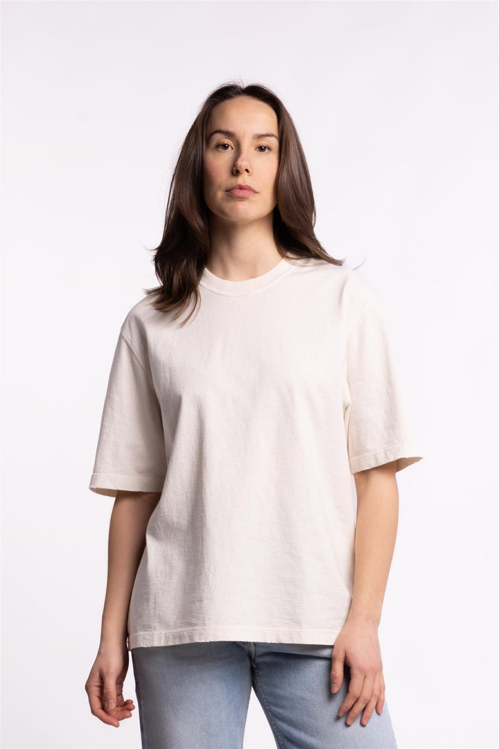 Relaxed Fit T-Shirt Logo Patch- Heritage White