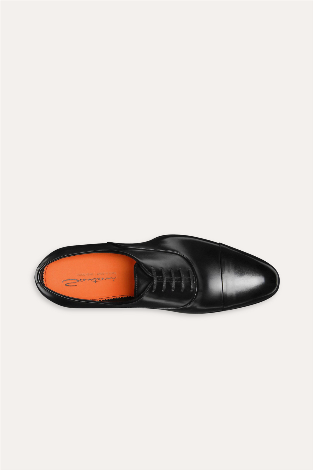 Isaac Polished Leather Oxford Shoe Black