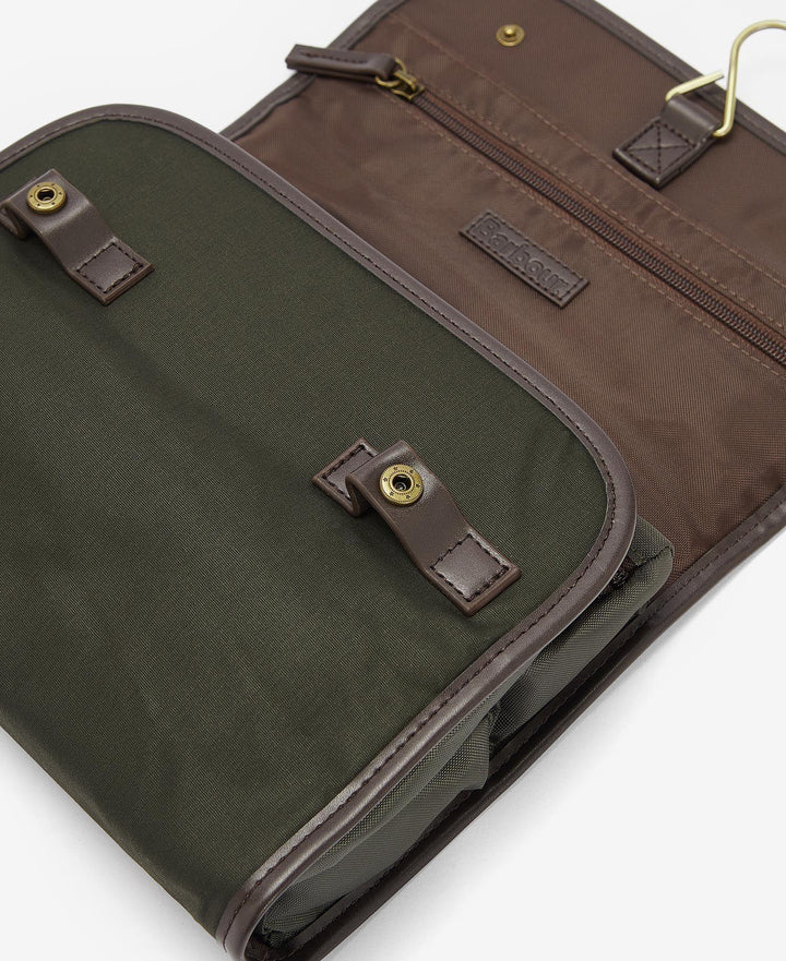 Wax Hanging Washbag Olive