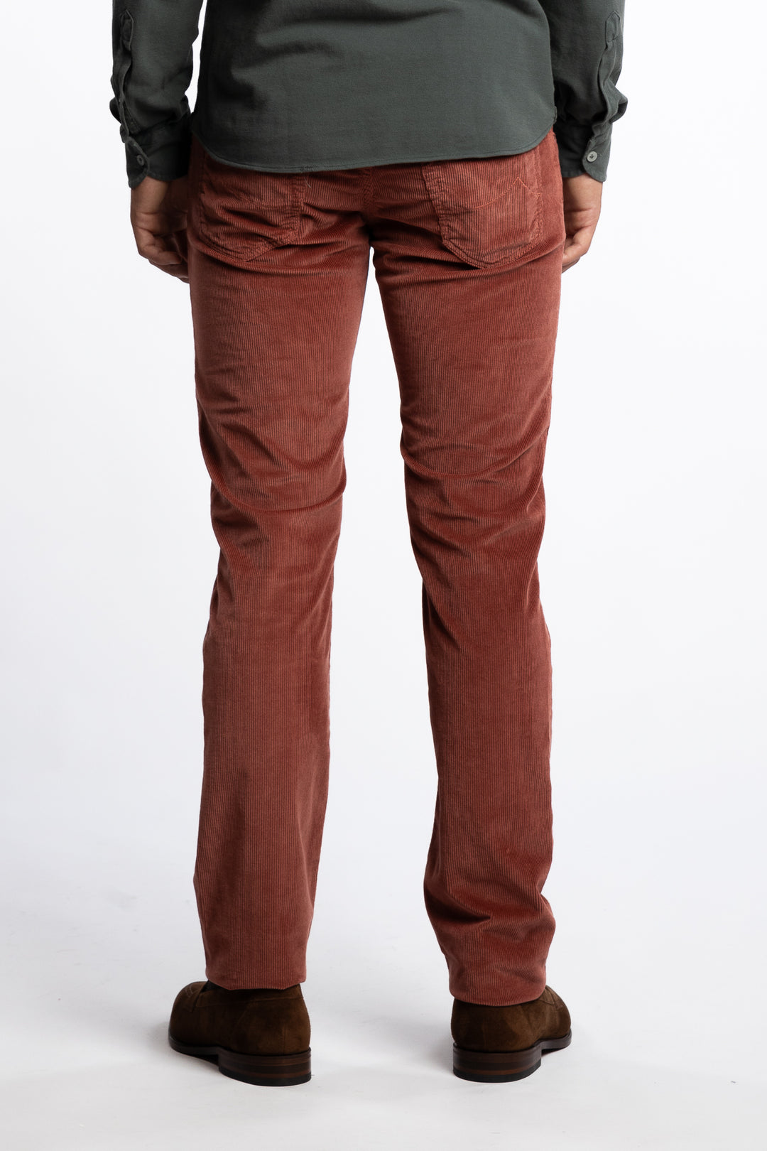 Nick Slim Fit Corduroy Trousers Rust Brown