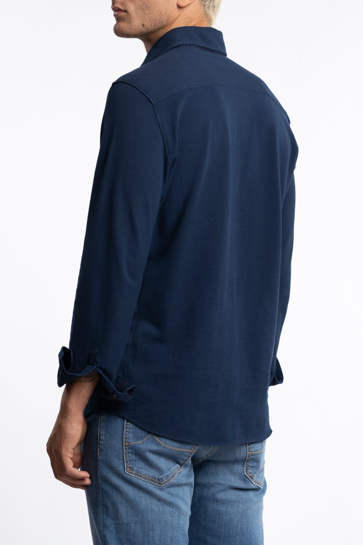 Jersey Cotton Shirt Navy