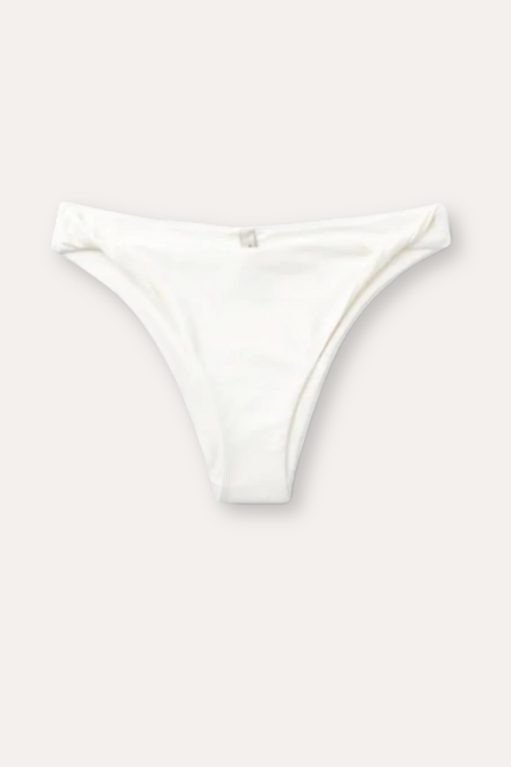 Twisted Bikini Bottom- Creme White