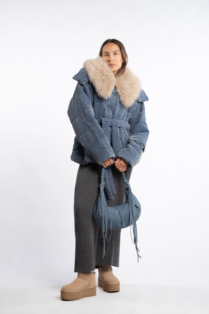 Steilia Corduroy Jacket - Lt. Blue Mix