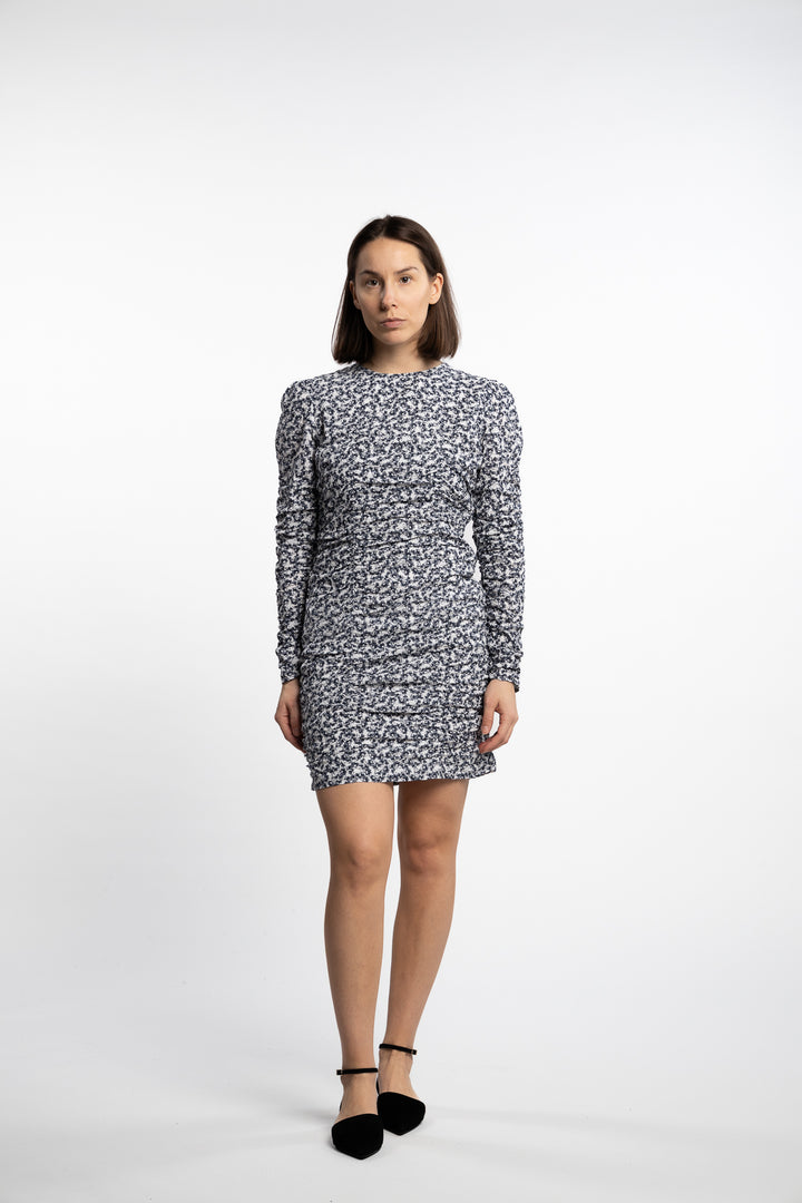 Alessia Dress- Navy Rosehip Print