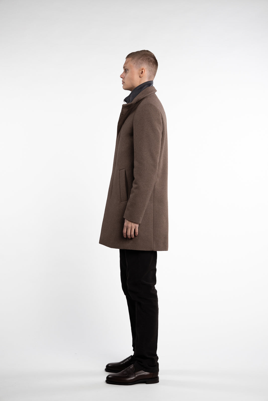 Harvey Classic Wool Coat Walnut