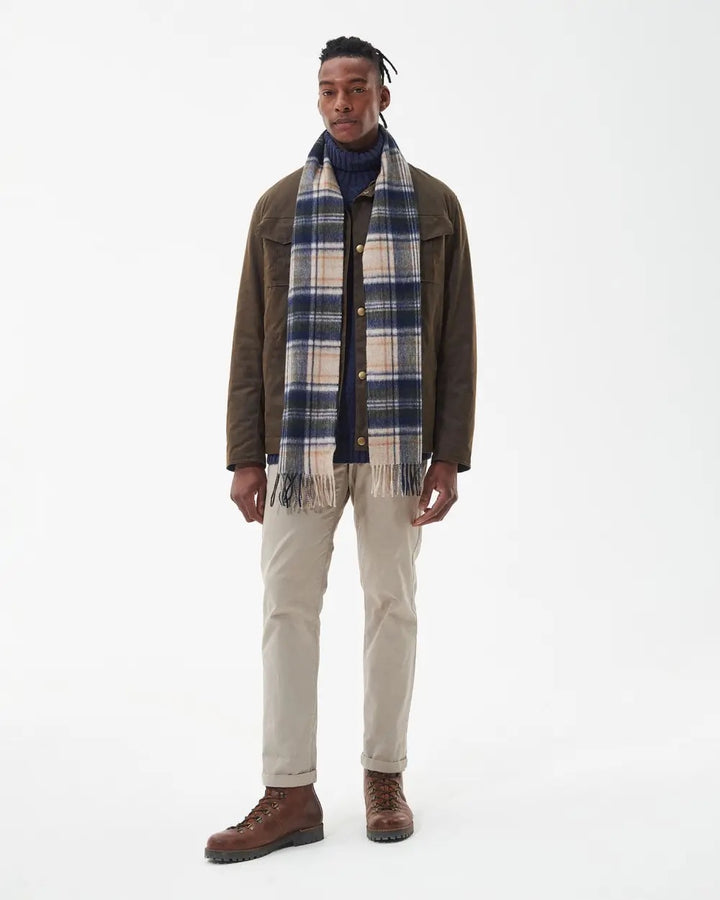 New Check Tartan Scarf Sand Beige Plaid