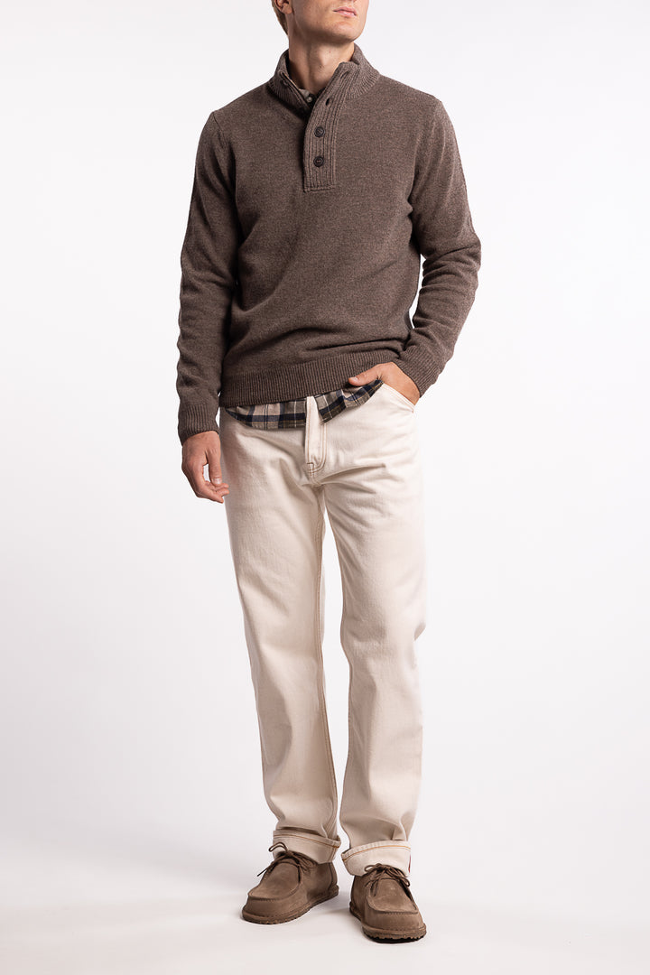 Essential Patch Half Zip Dark Stone