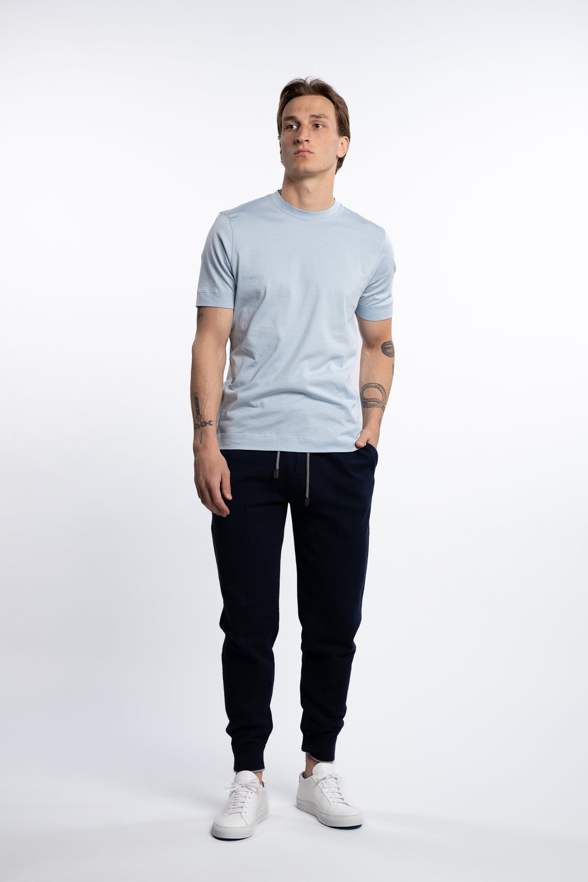 Filo Di Scozia Cotton T-Shirt Light Blue