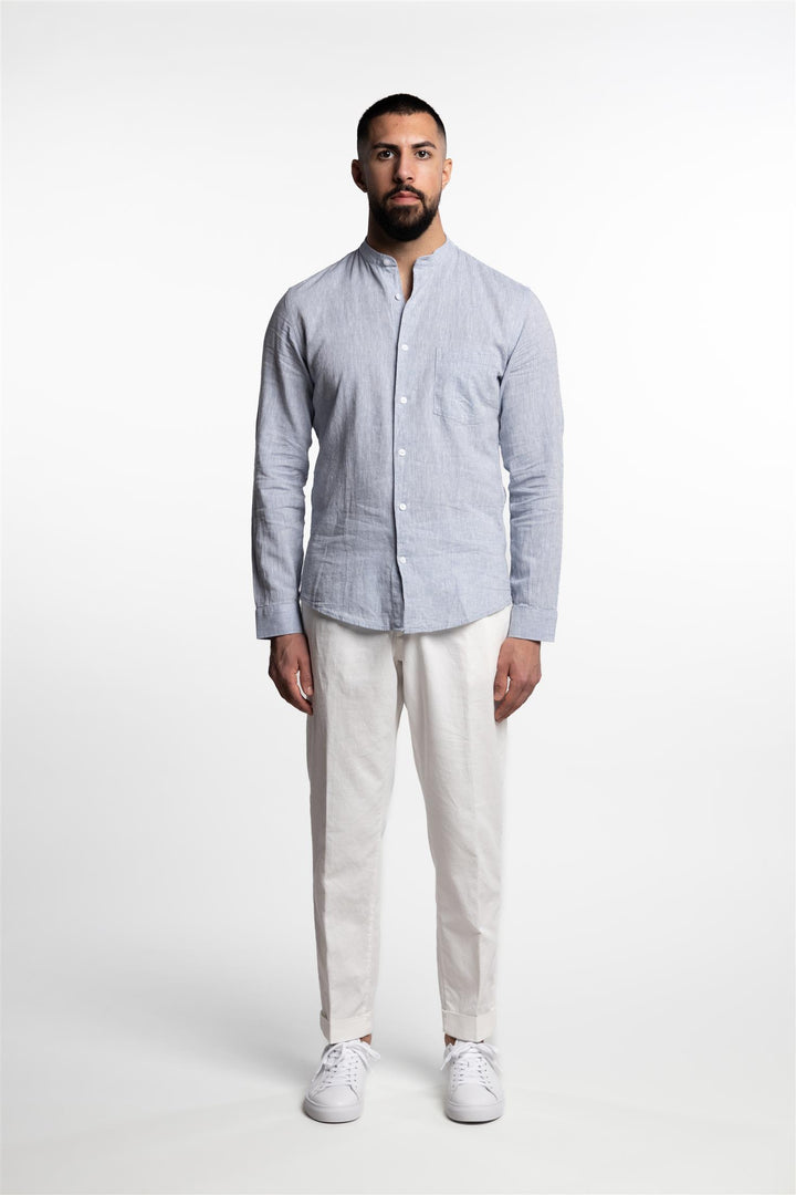 Linen/Cotton Shirt Light Blue