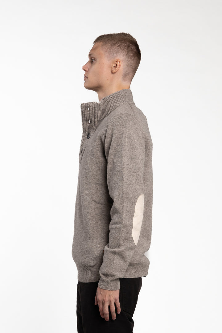 Essential Patch Half Zip Stone