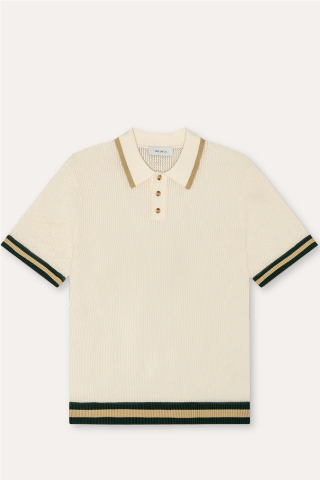 Lace Knitted Polo Eggnog White