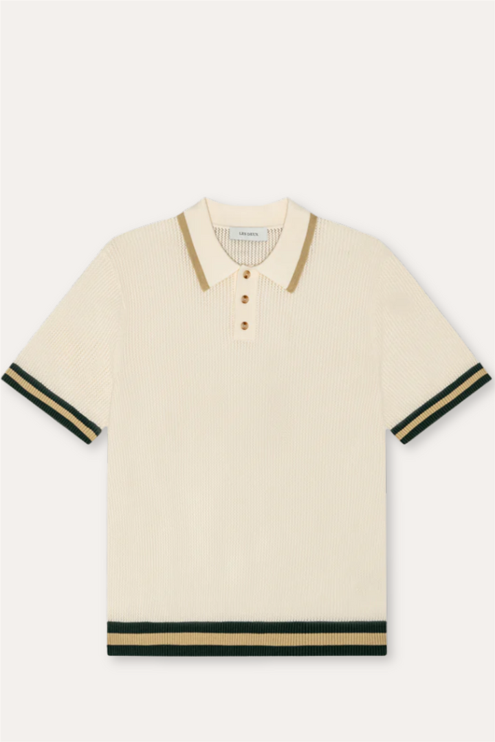 Lace Knitted Polo Eggnog White