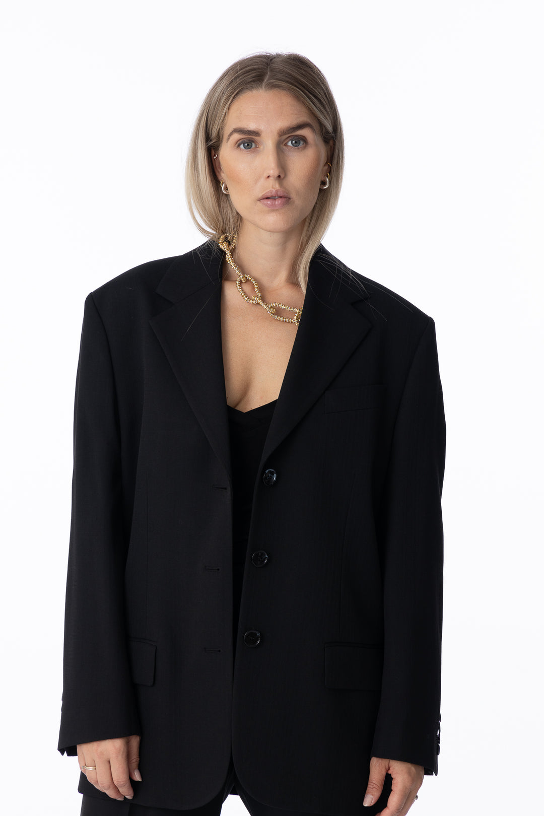 Single Breasted Suit Jacket Black